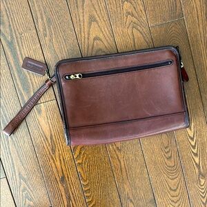 Vintage Coach Brown Leather clutch Bag